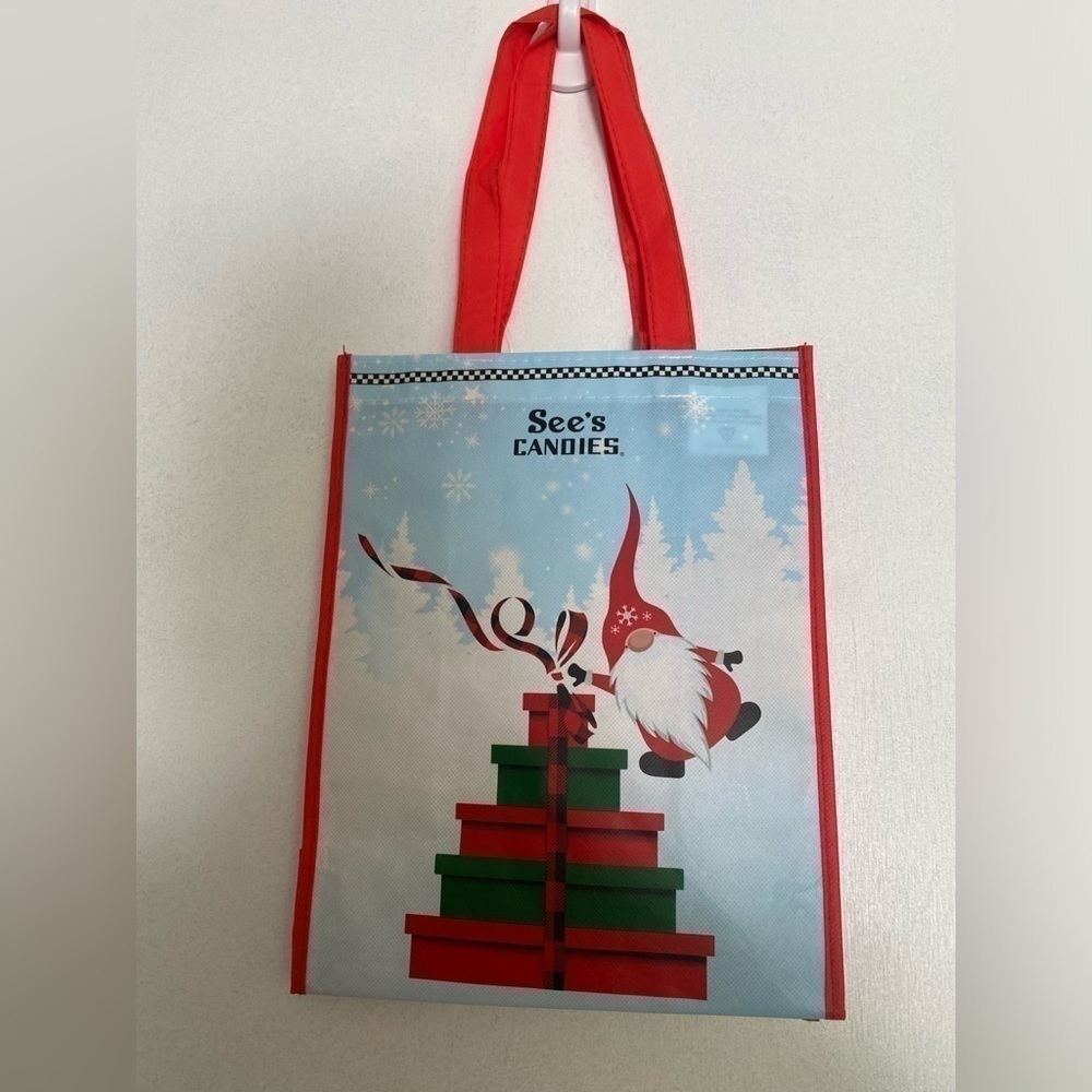 NEW SEES CANDY CHRISTMAS GNOME TOTE